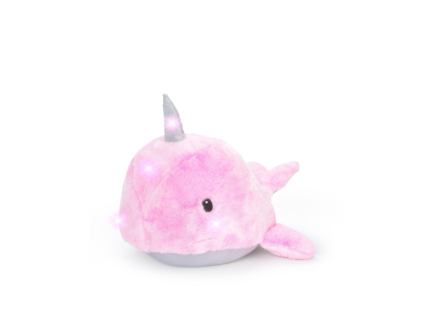 Geoffrey's Toy Box 17-inch Interactive Narwhal Plush with LED Lights and Sounds