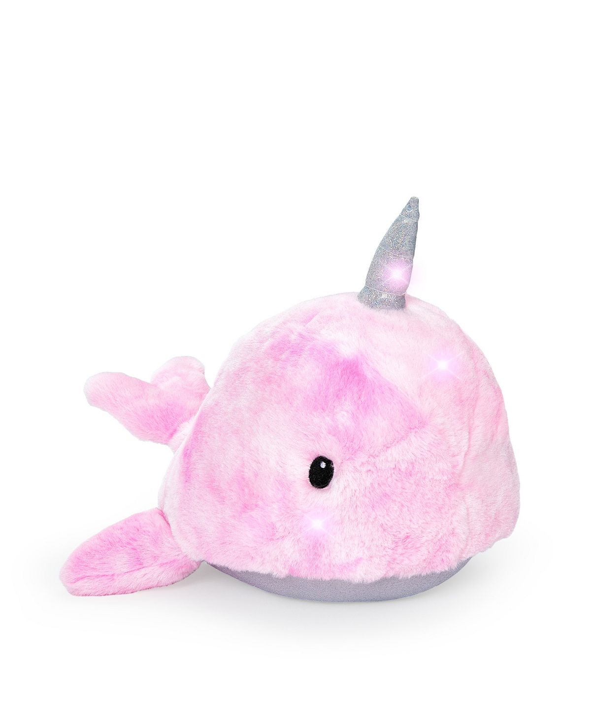 Geoffrey's Toy Box 17-inch Interactive Narwhal Plush with LED Lights and Sounds