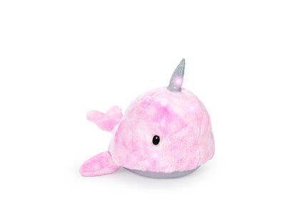 Geoffrey's Toy Box 17-inch Interactive Narwhal Plush with LED Lights and Sounds