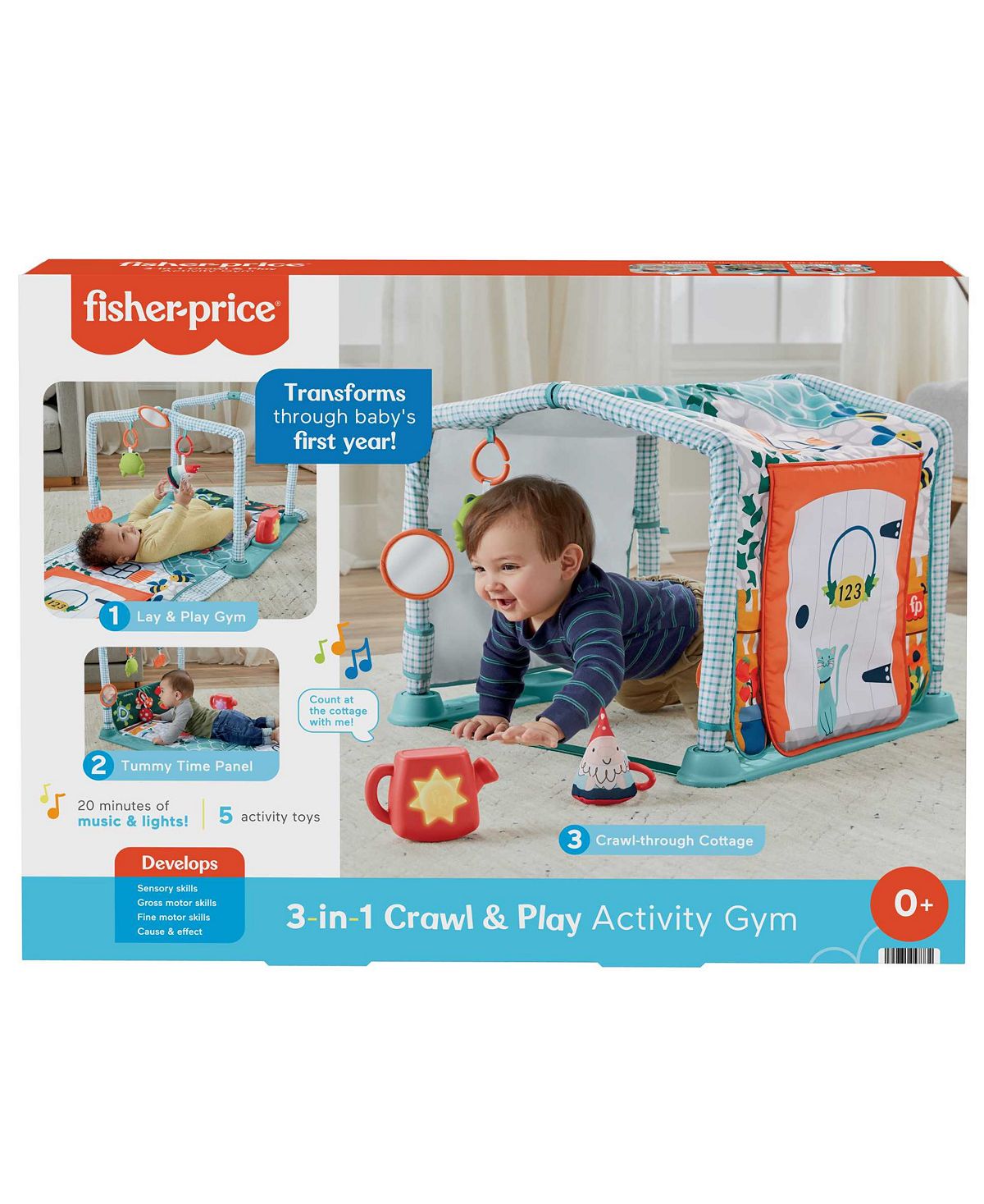 Fisher-Price 3-in-1 Crawl & Play Activity Gym ‚Äì Cottage Theme