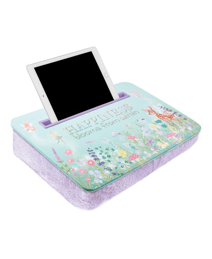 3C4G Fairy Garden Plush Lap Desk - Portable Workstation, Green & Purple