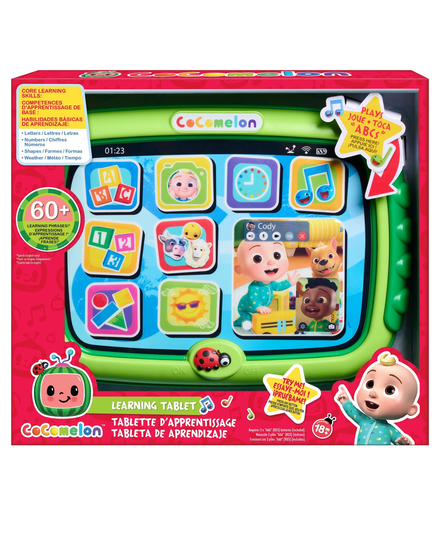 CoComelon Interactive Learning Tablet - Educational Toy with 60+ Phrases & Alphabet Song