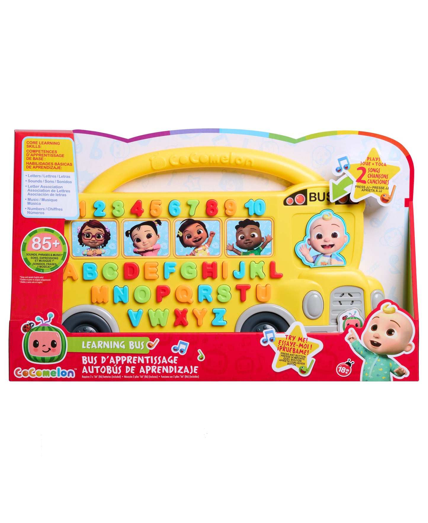 CoComelon Interactive Learning Bus - Educational Toy with Music and Sounds - Yellow