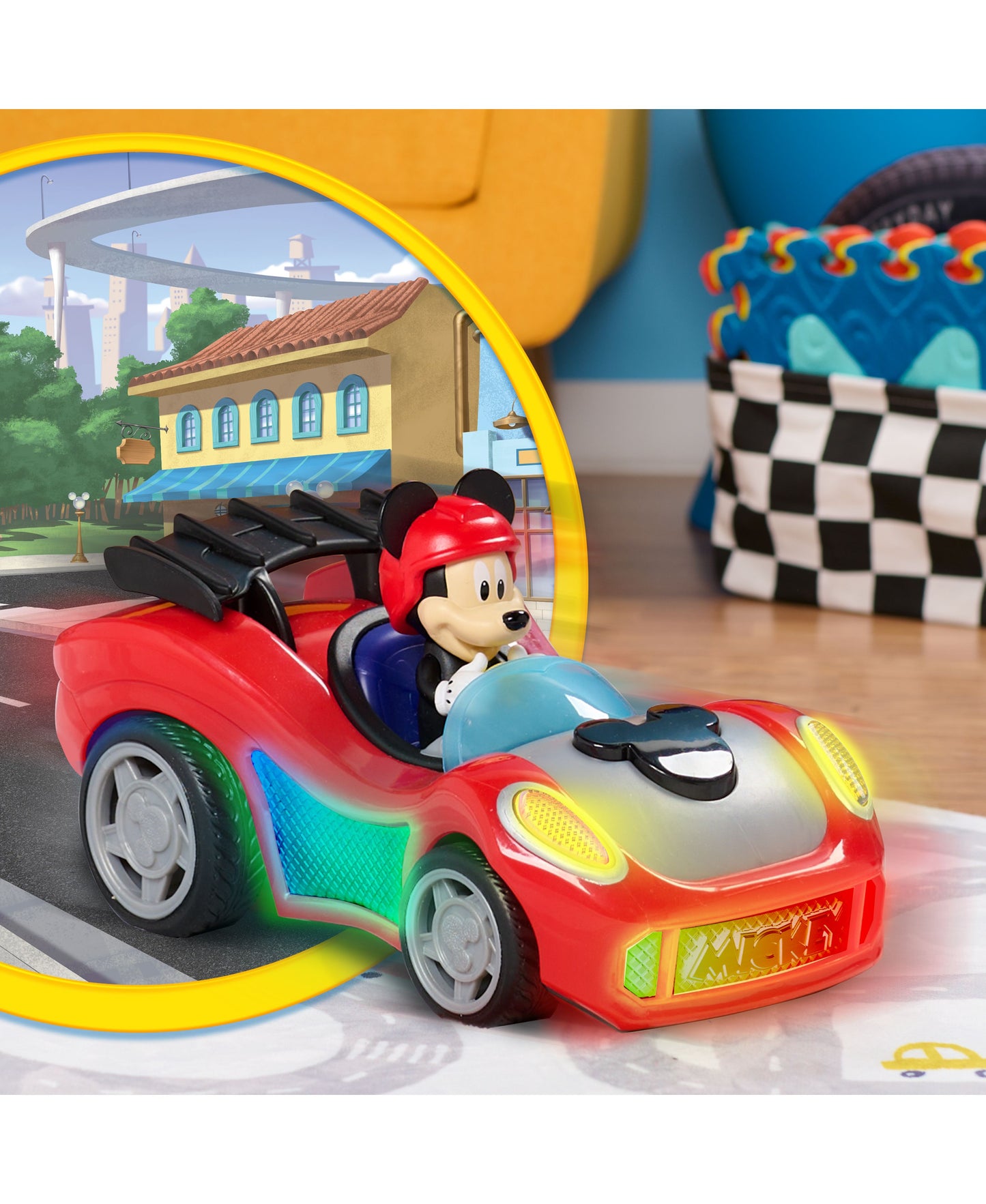 Mickey Mouse Rev 'N Go Vehicles with Lights And Sounds, Mickey's Car, Mickey Mouse Phrases