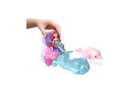 Disney Princess Mermaid Ariel Small Doll & Rolling Chariot Friend