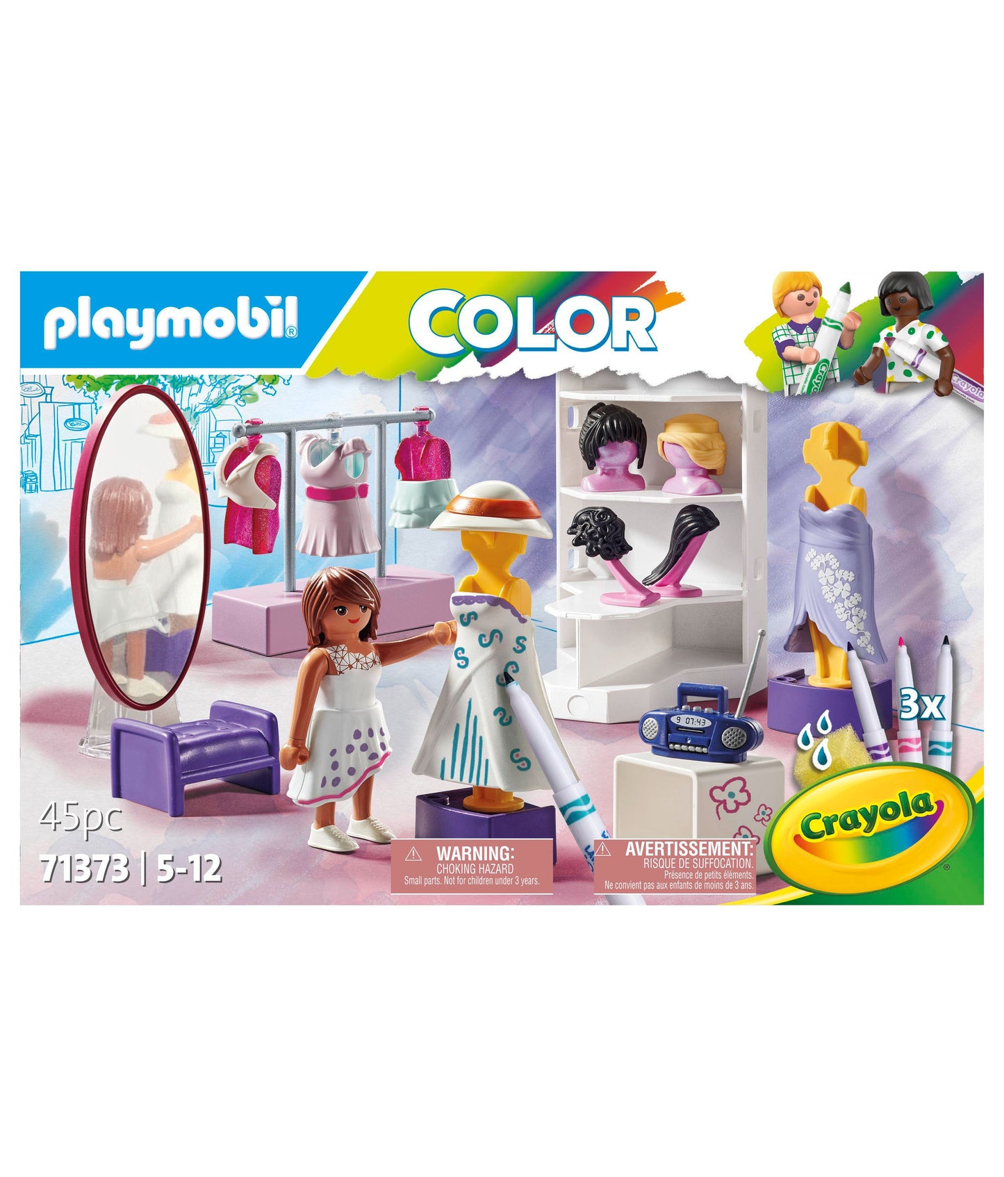 PLAYMOBIL Color with Crayola Fashion Designer Set - Creative Play Kit