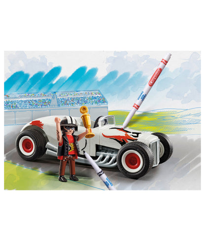 PLAYMOBIL Color Series Crayola Hot Rod Customizable Toy Car Set