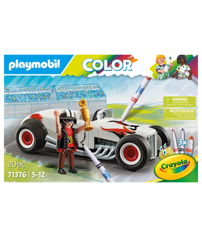 PLAYMOBIL Color Series Crayola Hot Rod Customizable Toy Car Set