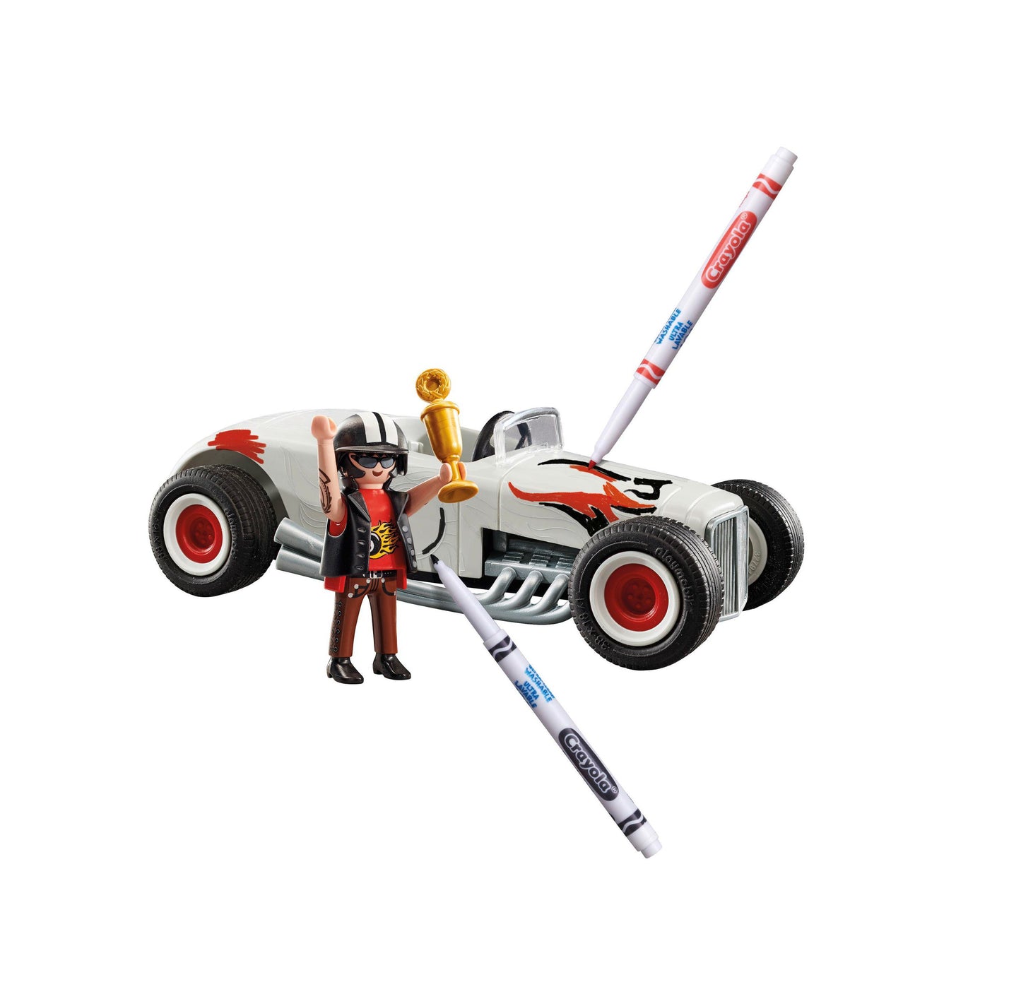 PLAYMOBIL Color Series Crayola Hot Rod Customizable Toy Car Set