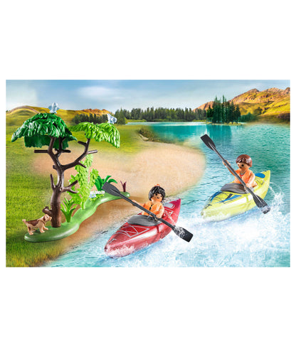 PLAYMOBIL Family Camping Trip Playset with Kayaks and Tent