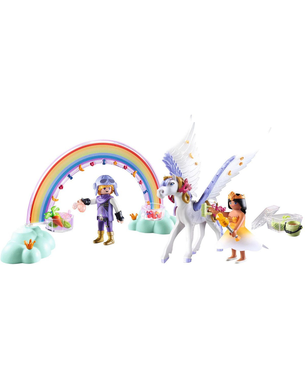 PLAYMOBIL Princess Magic Pegasus with Rainbow Care Set, 85 Pieces