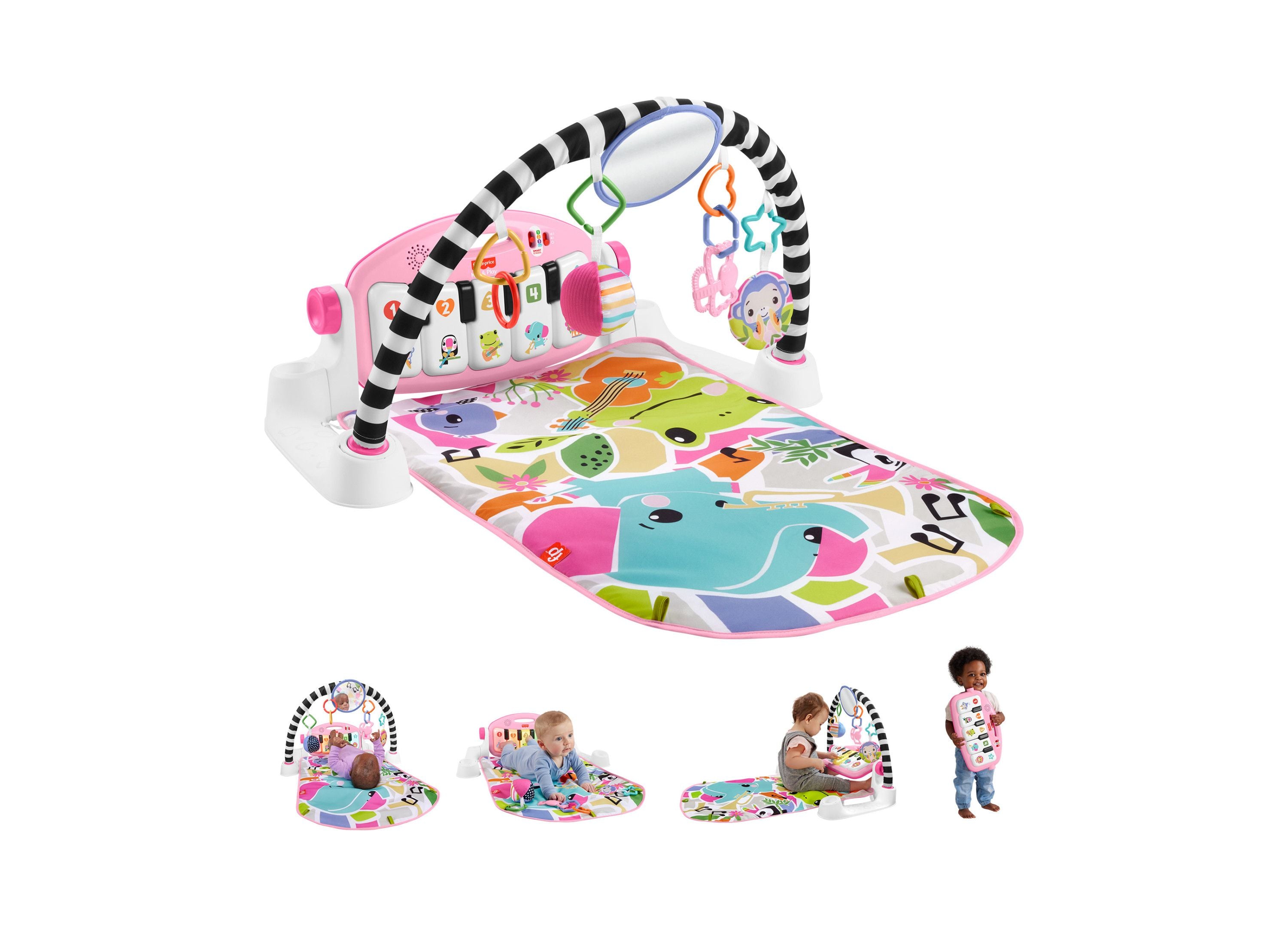 Fisher Price Glow and Grow Kick Play Piano Gym Pink Baby Playmat wi Toys R Us