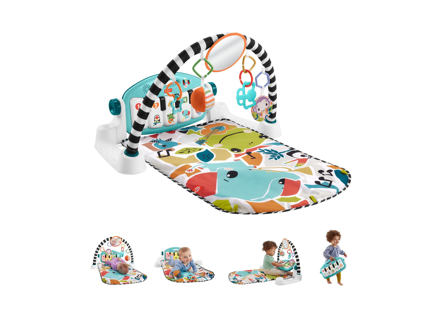 Fisher-Price Glow and Grow Kick Play Piano Gym - Interactive Baby Playmat