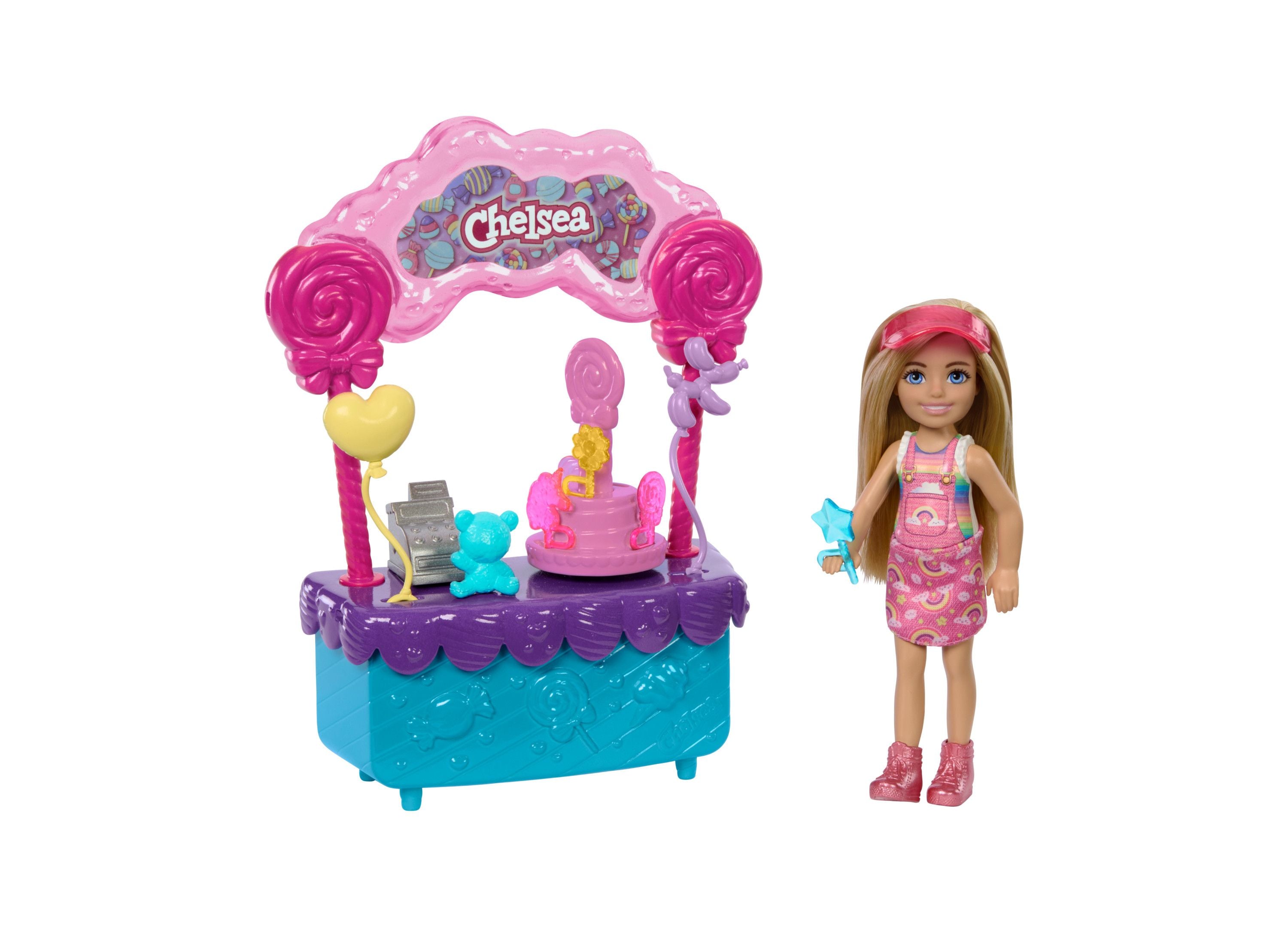 Barbie Chelsea Doll and Lollipop Stand 10 Piece Toy Play Set with Acc Toys R Us