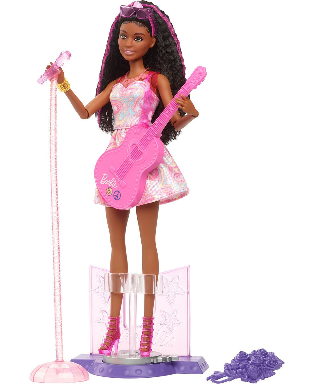 Barbie 65th Anniversary Careers Pop Star Doll and 10 Accessories Including Stage with Movement Feature