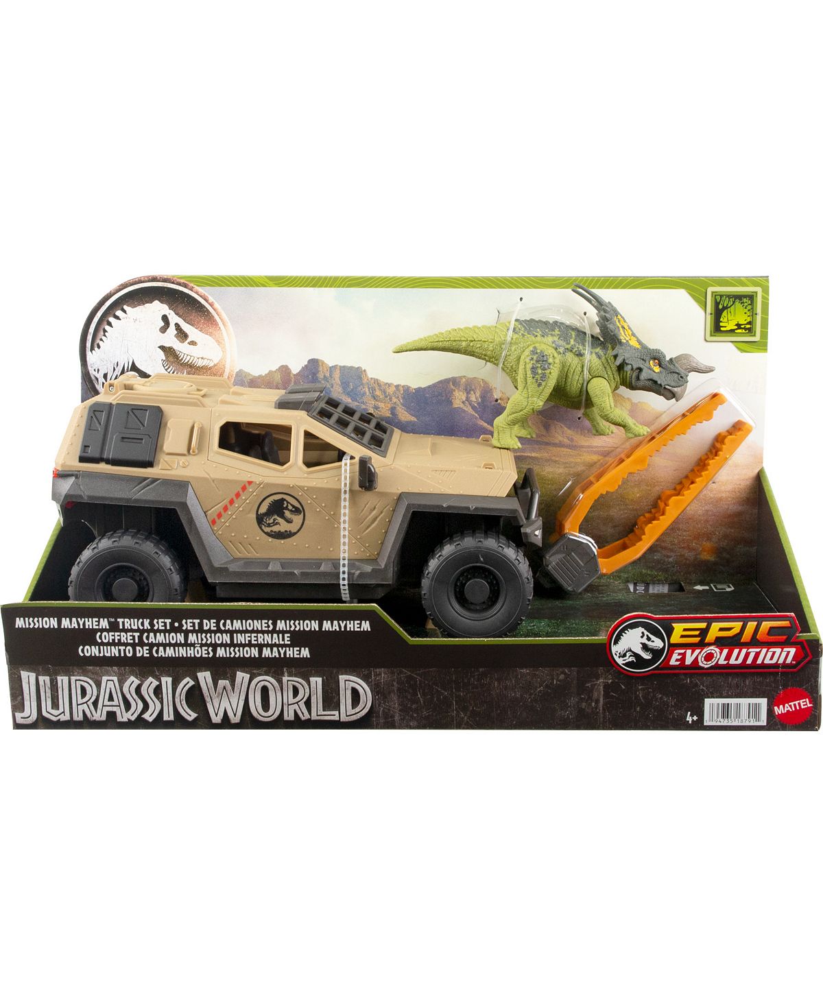 Jurassic World Mission Mayhem Truck with Detachable Claw and Einiosaurus Figure