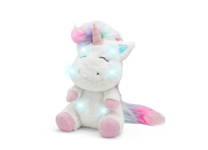 Geoffrey's Toy Box 12-inch Interactive Unicorn Plush with LED Lights and Sound