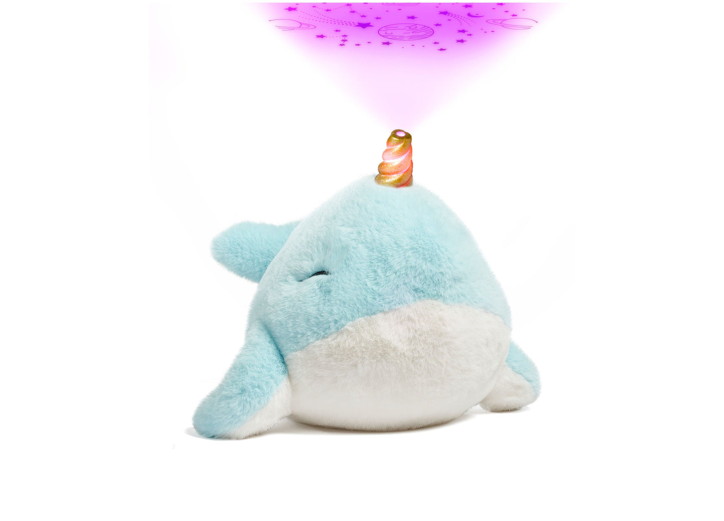 Geoffrey's Toy Box 12-inch Interactive Narwhal Plush with LED Lights and Sound