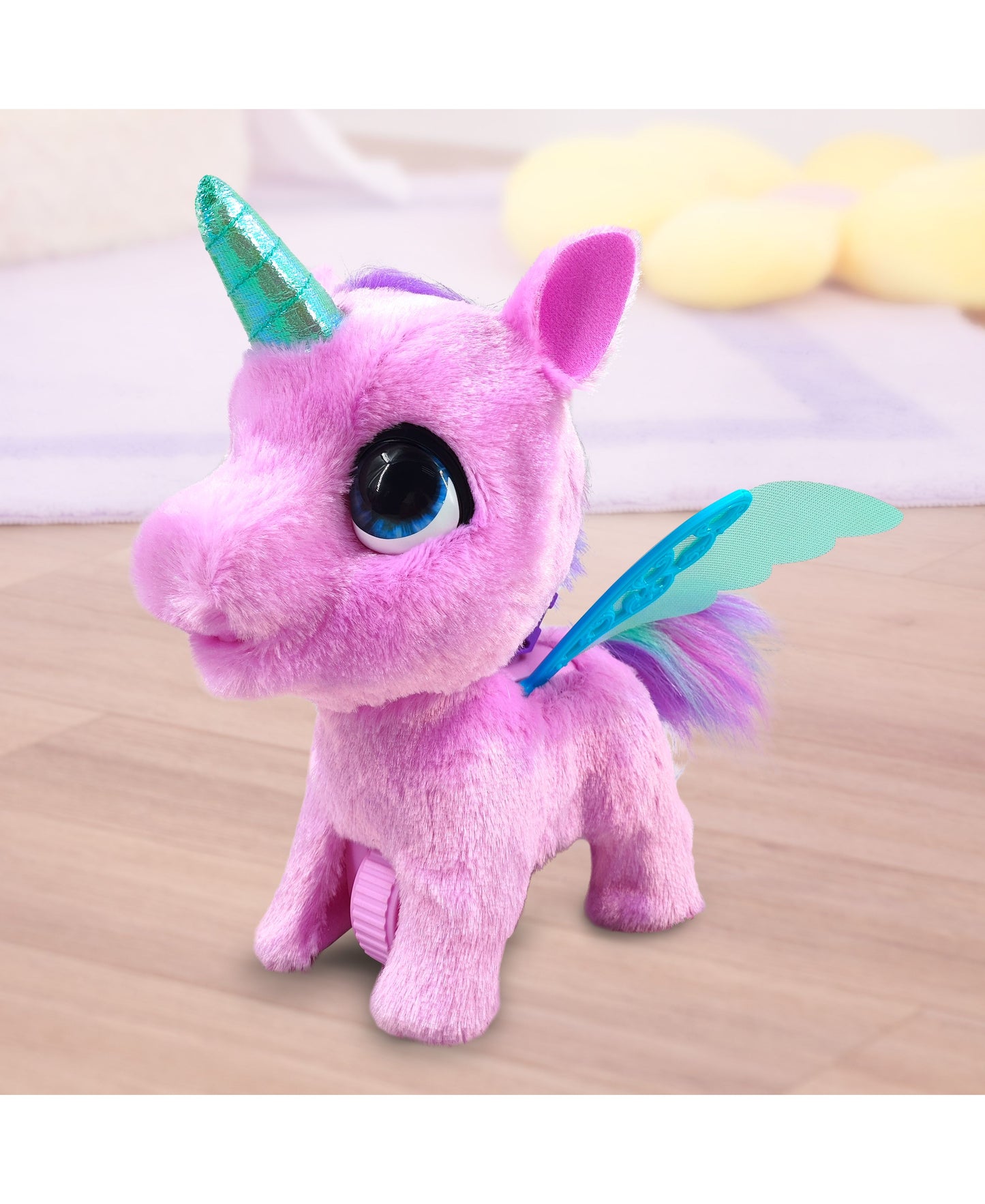 FurReal Friends Fly-A-Lots Alicorn Interactive Plush Toy, Pink Teal Purple