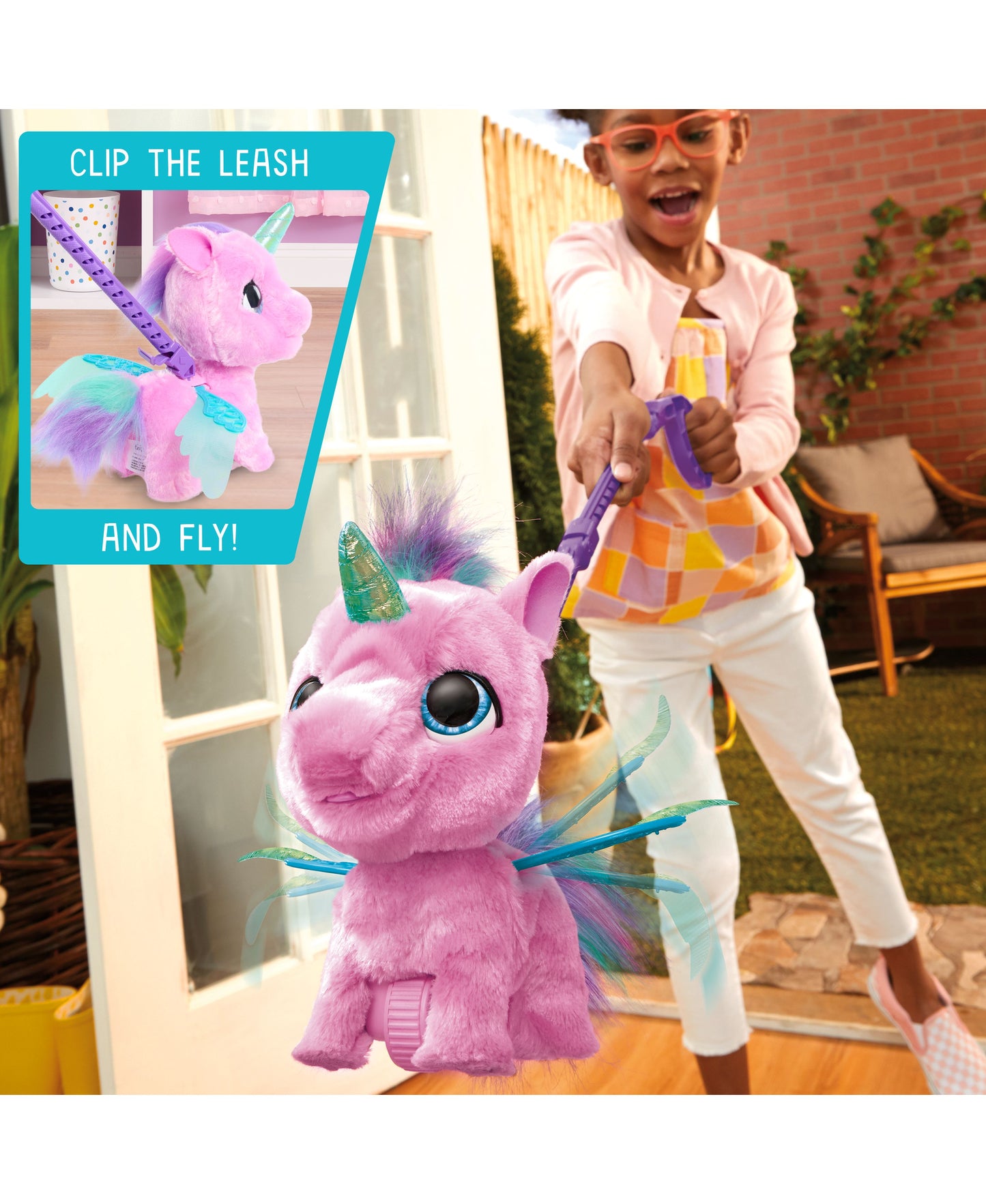 FurReal Friends Fly-A-Lots Alicorn Interactive Plush Toy, Pink Teal Purple