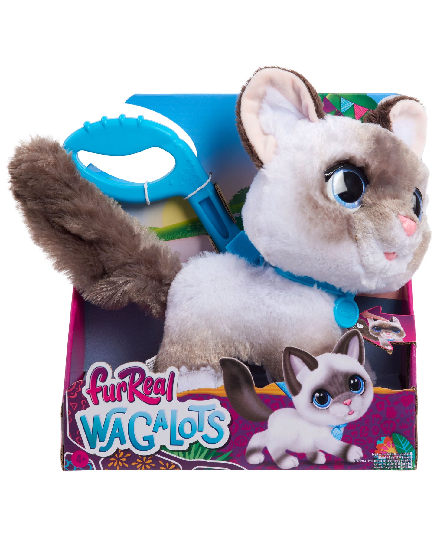 FurReal Friends Wag-A-Lots Kitty Interactive Toy, 8" Plush Cat with Leash