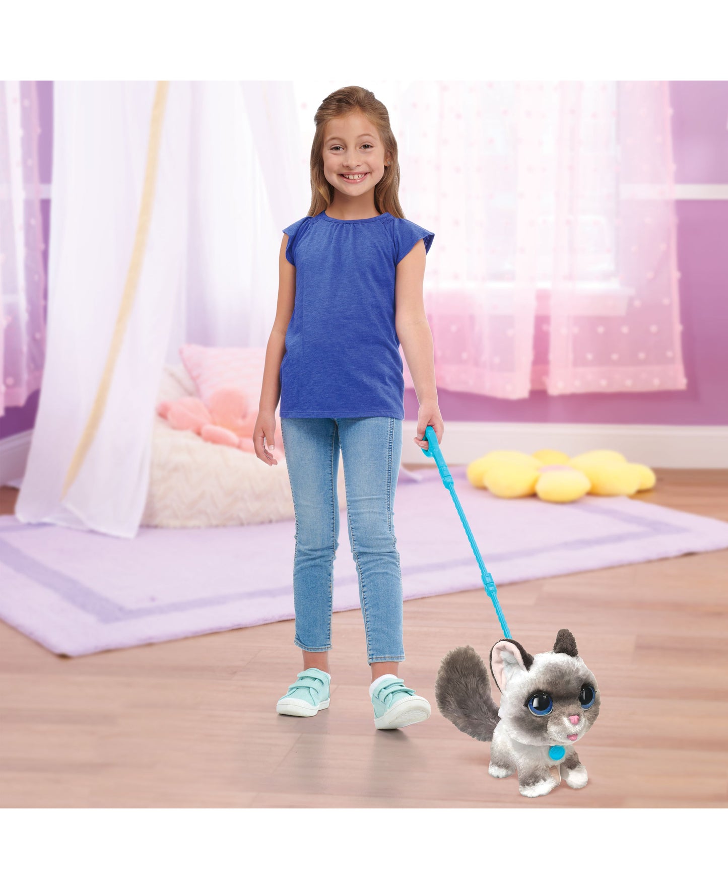 FurReal Friends Wag-A-Lots Kitty Interactive Toy, 8" Plush Cat with Leash