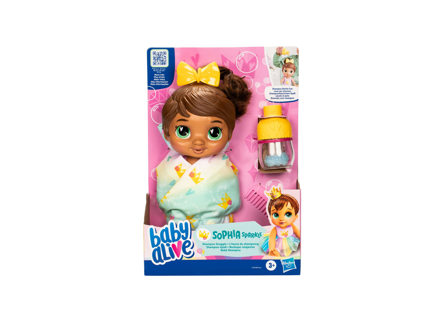 Baby Alive 11-inch Water-Friendly Doll - Sophia Sparkle with Magical Shampoo Bottle