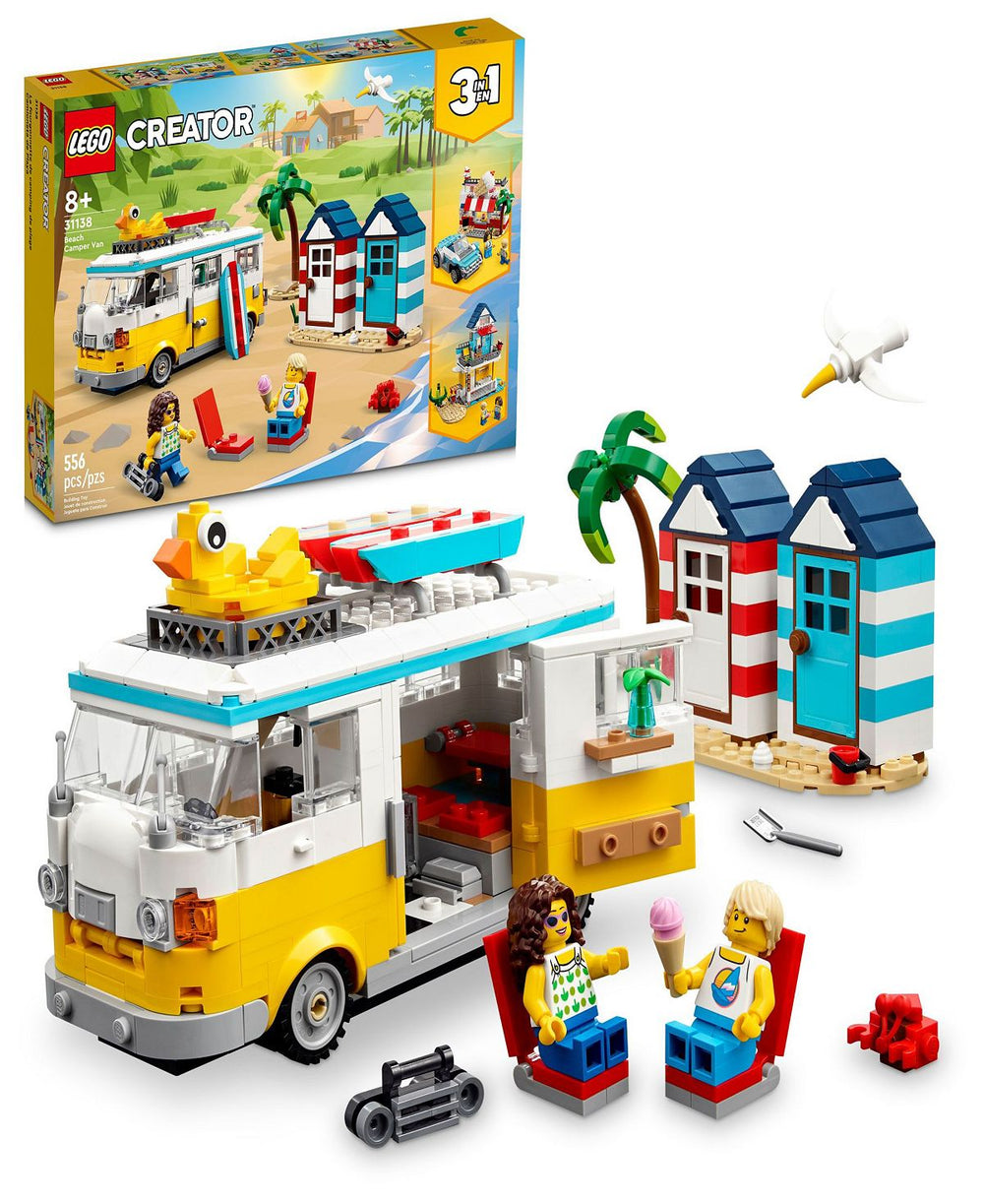 LEGO® Creator 31138 3-in-1 Beach Camper Van  Toy Adventure Building Set