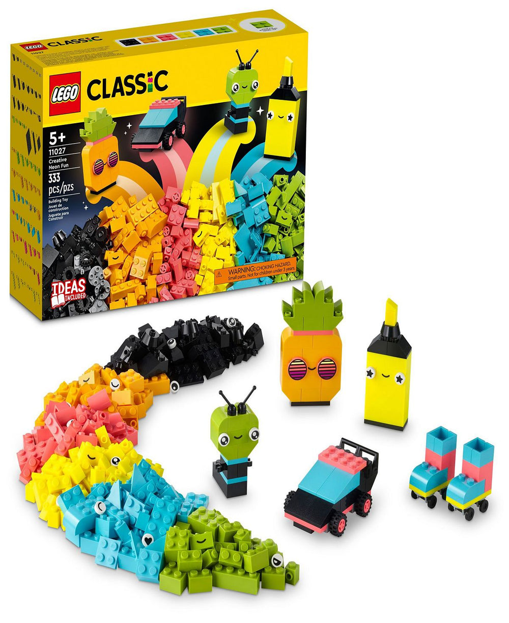 LEGO Classic 333-Piece Creative Neon Fun Building Set - Bright Colors