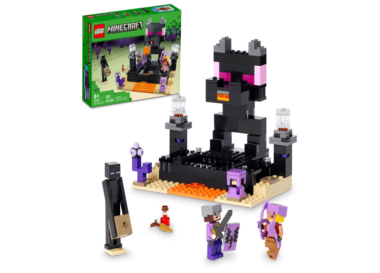 LEGO® Minecraft The End Arena 21242 Toy Building Set with End Warrior, Dragon Archer, Enderman and Shulke Figures