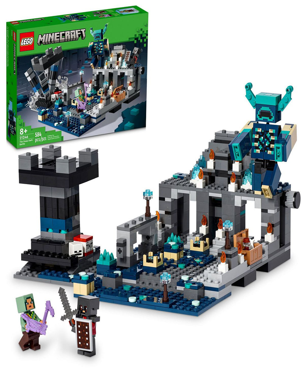 LEGO® Minecraft The Deep Dark Battle 21246 Toy Building Set with Elven Arbalest knight and Dwarven Netherite knight