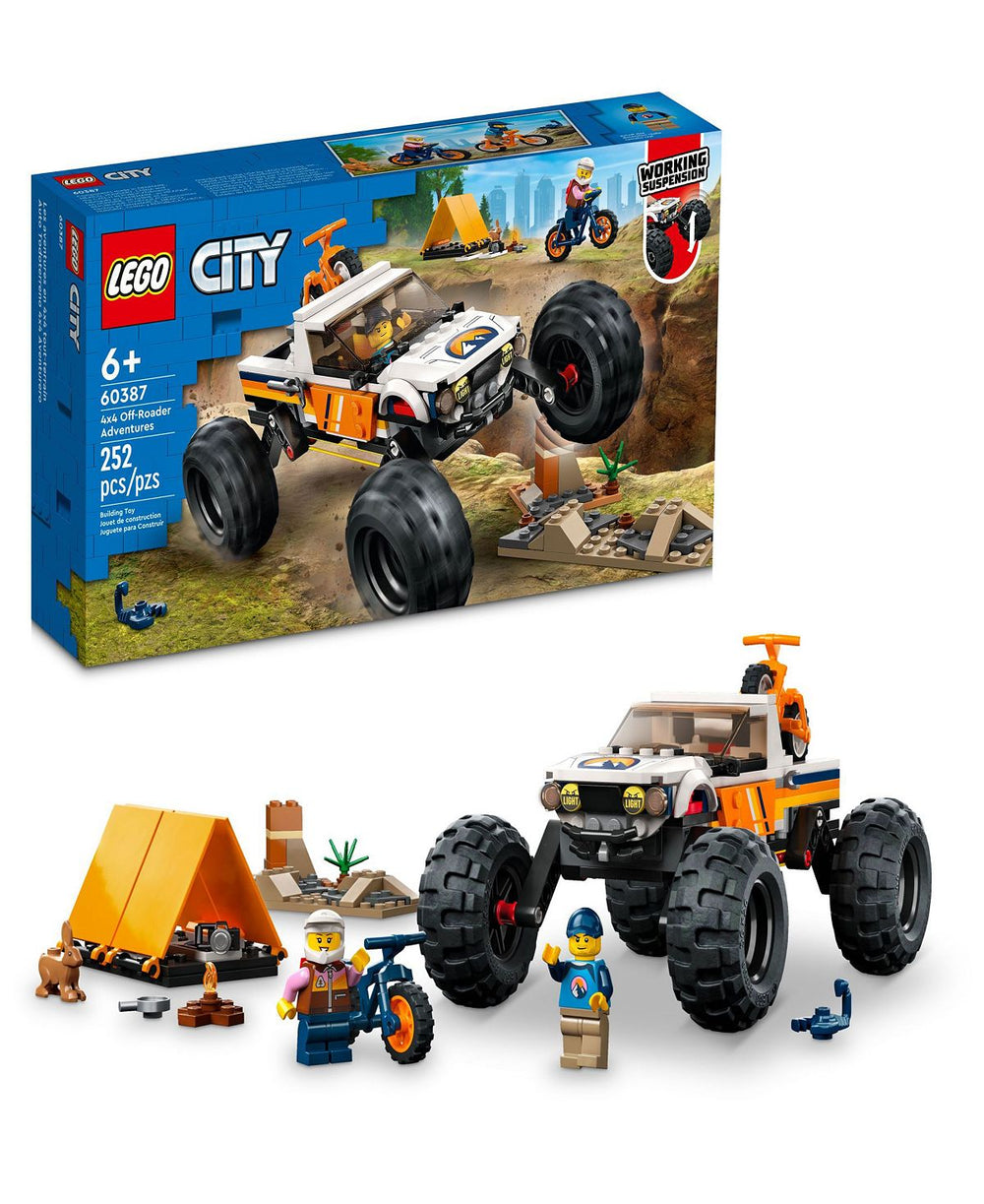 LEGO® City Great Vehicles 4x4 Off-Roader Adventures 60387 Toy Building Set with 2 Minifigures and Animal Figure