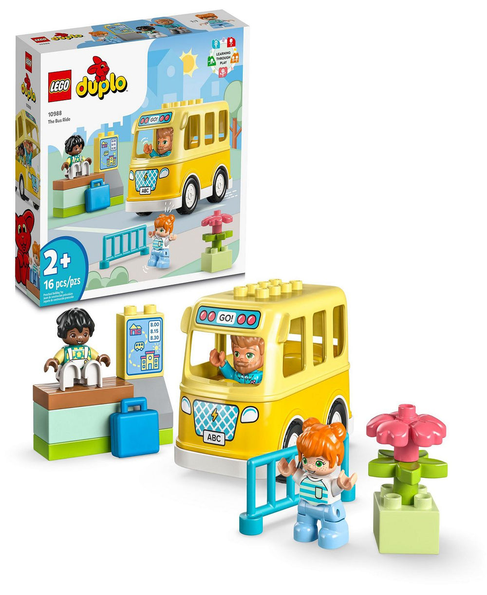 LEGO DUPLO Town 16-Piece Bus Ride Toy STEM Building Set for Toddlers