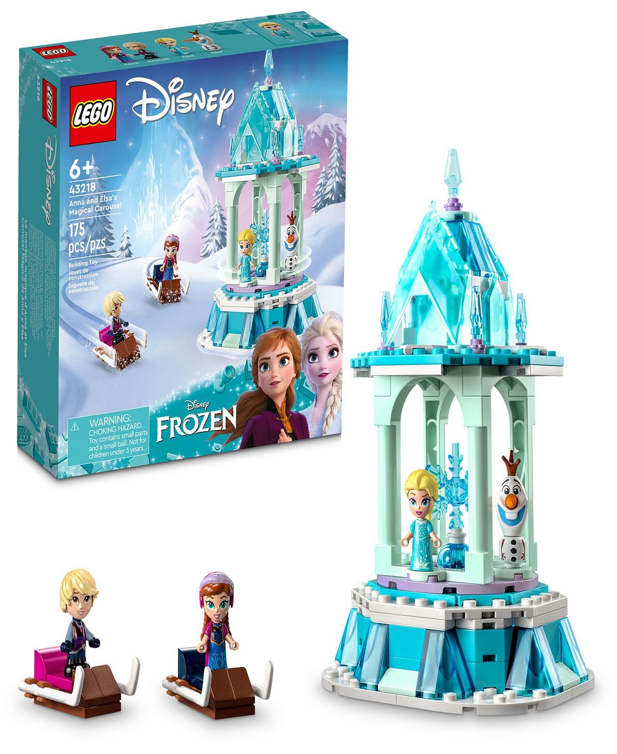 LEGO Disney Frozen 175-Piece Anna and Elsa's Magical Carousel Building Set