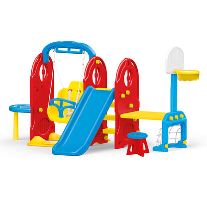 Dolu 7-in-1 Vibrant Playground Set with Swing, Slide & Sports Fun, Ages 2+