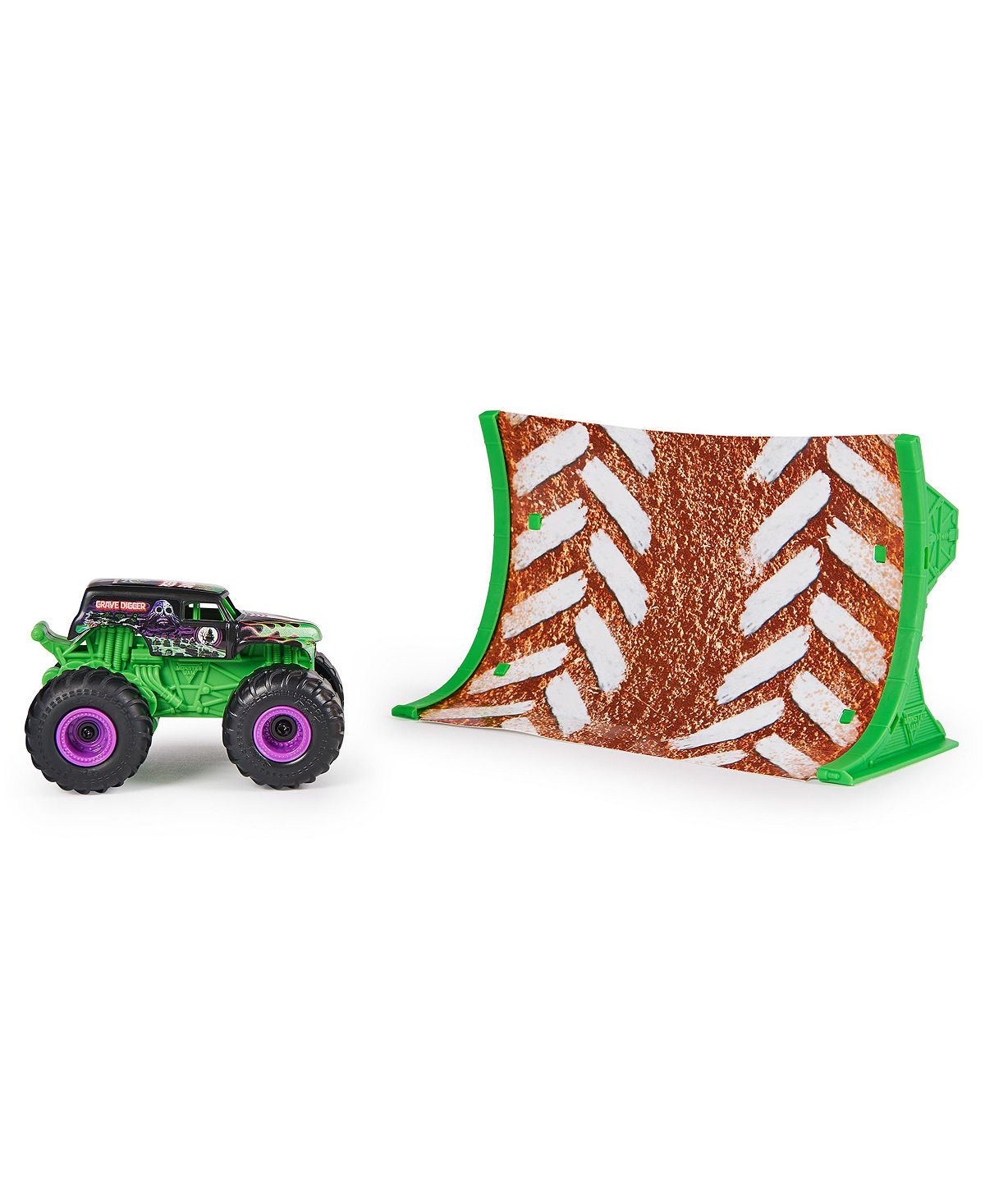 Monster Jam Grave Digger RC Monster Truck - 1:64 Scale with Ramp and Turbo Boost