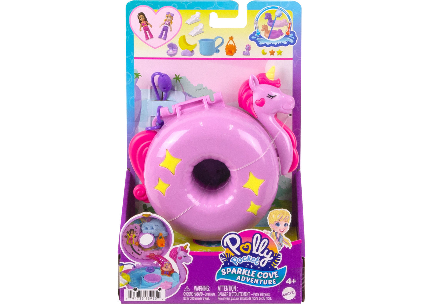 Polly Pocket Sparkle Cove Adventure Unicorn Floatie Playset