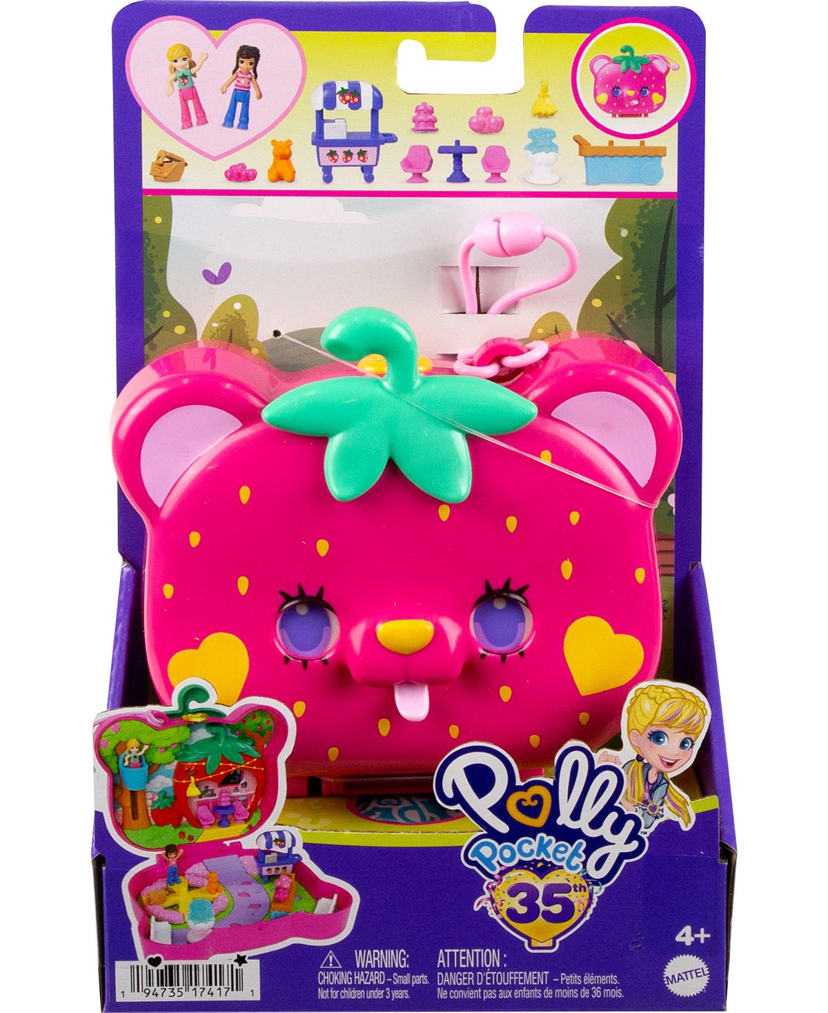 Polly Pocket Straw-Beary Patch Compact Playset with Garden Theme