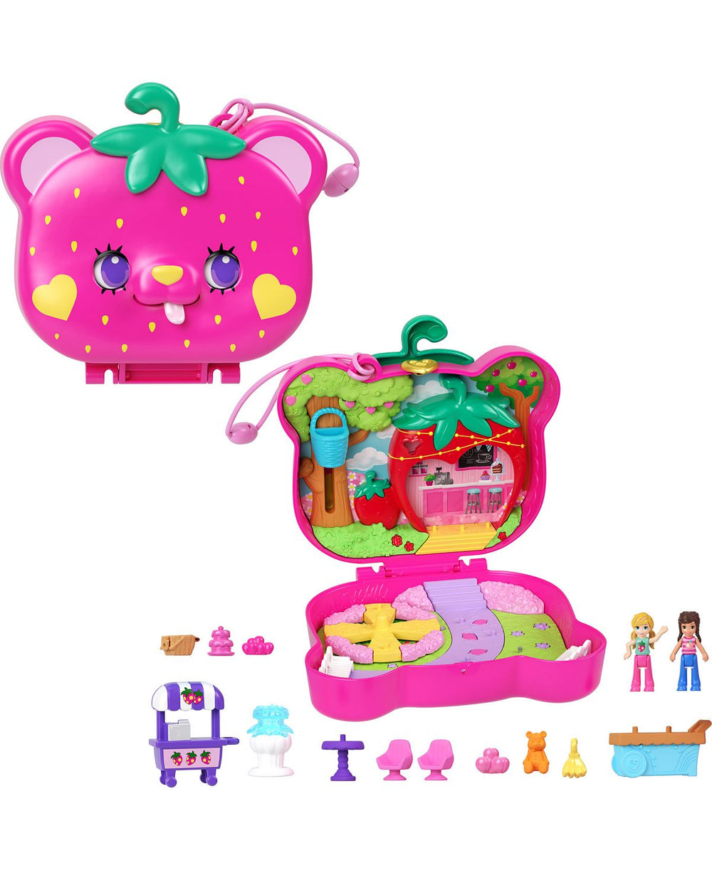 Polly Pocket Straw-Beary Patch Compact Playset with Garden Theme