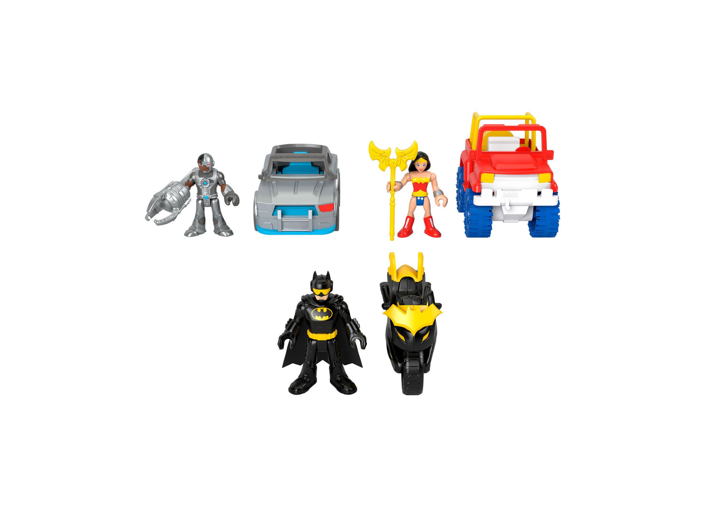 Imaginext DC Super Friends Batman Gift Set with Wonder Woman and Cyborg Preschool Toy, 9 Piece