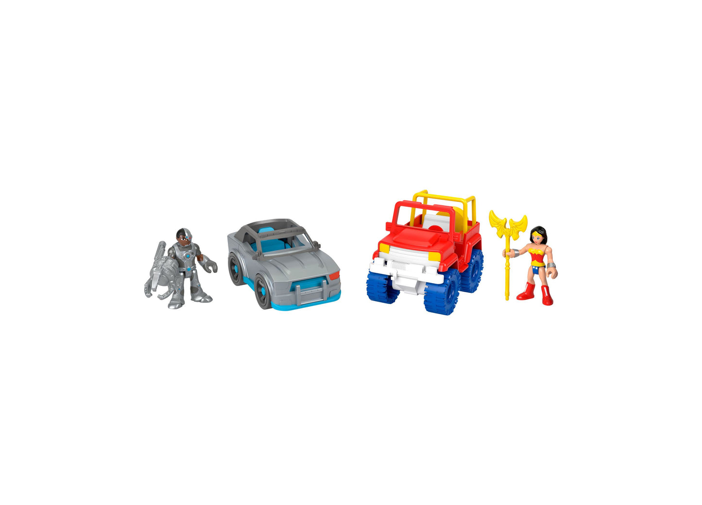 Imaginext DC Super Friends Batman Gift Set with Wonder Woman and Cyborg Preschool Toy, 9 Piece