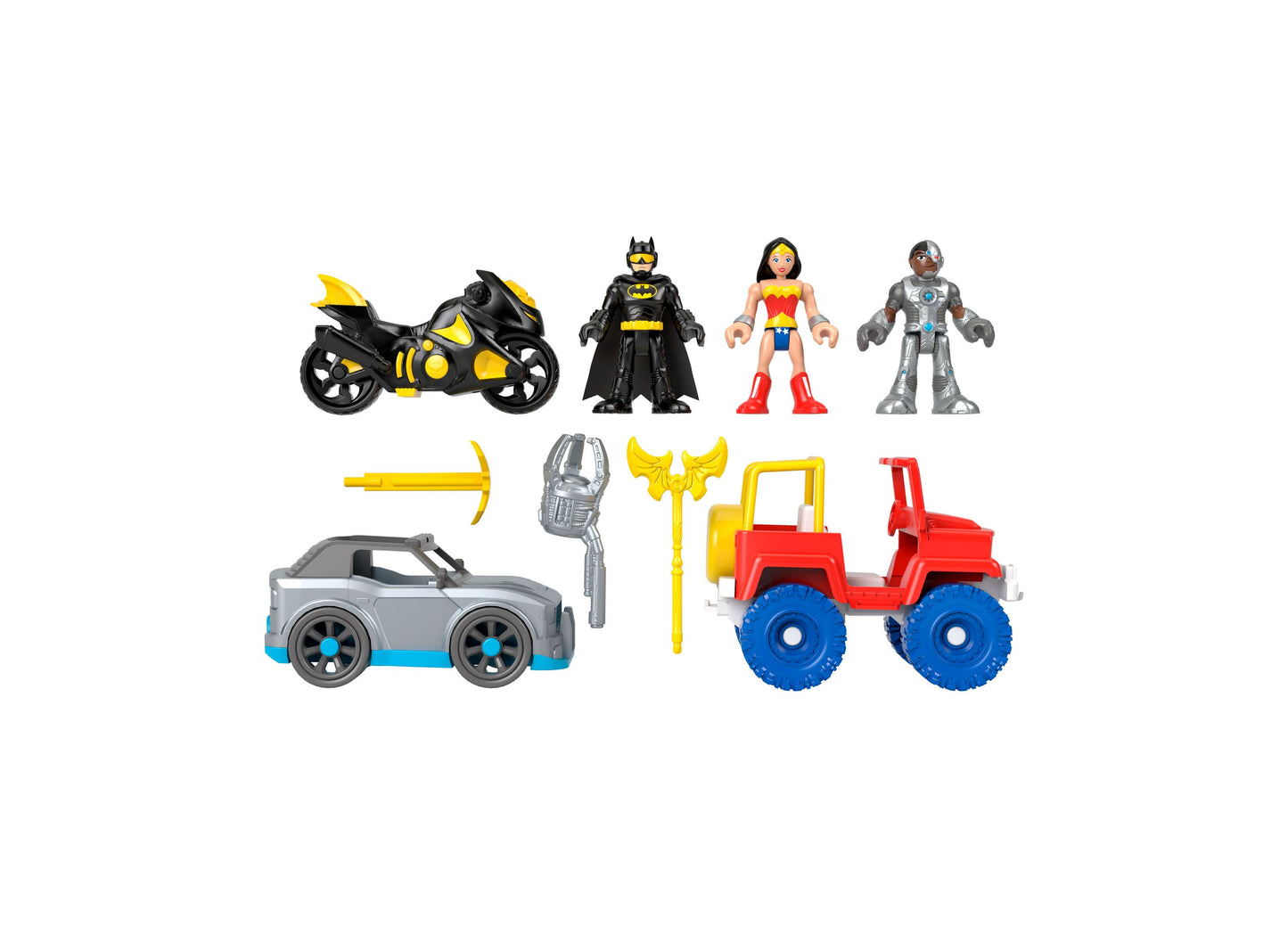 Imaginext DC Super Friends Batman Gift Set with Wonder Woman and Cyborg Preschool Toy, 9 Piece