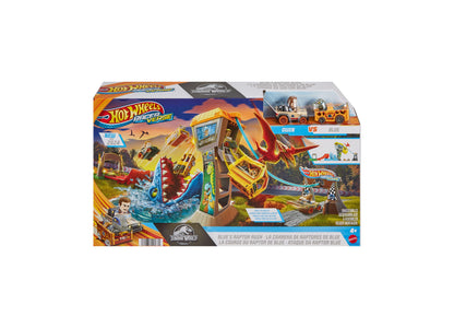 Hot Wheels RacerVerse Jurassic World Blue's Raptor Rush Track Set