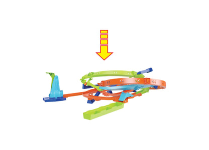 Hot Wheels Action Loop Cyclone Challenge Track Set with 1:64 Scale Toy Car, Easy Storage