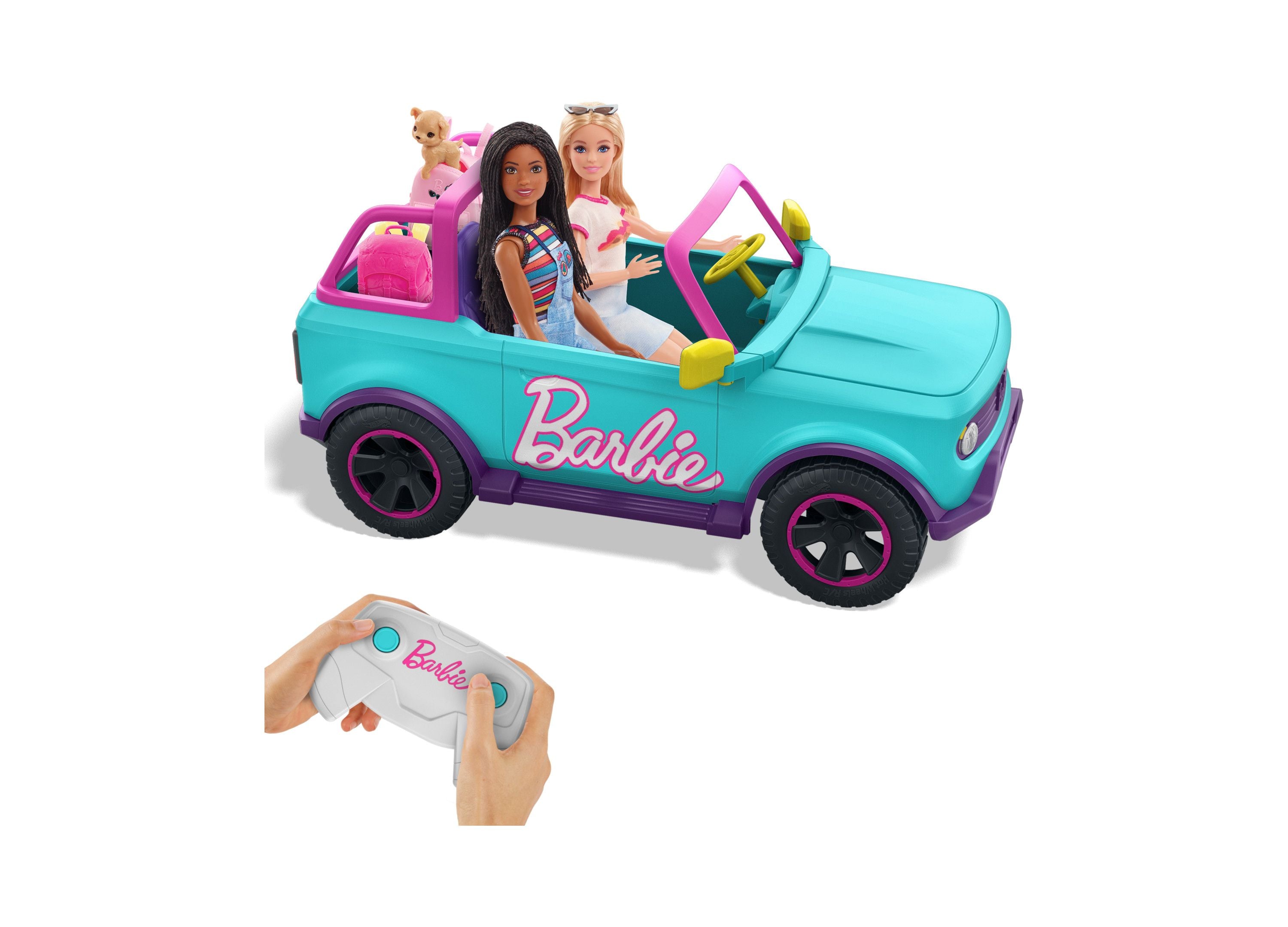 Hot Wheels Barbie RC SUV and Stickers Battery Powered Toy Truck Fits Toys R Us