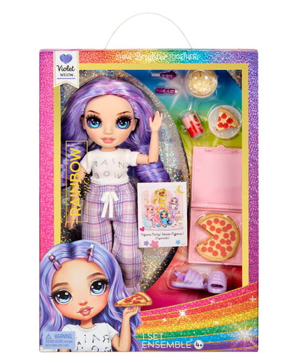 Rainbow High Junior High 9-inch PJ Party Fashion Doll - Violet with Purple Hair