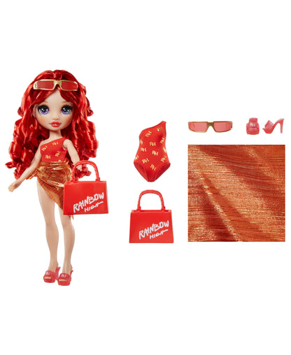 Rainbow High 11" Swim and Style Fashion Doll - Ruby with Red Curls