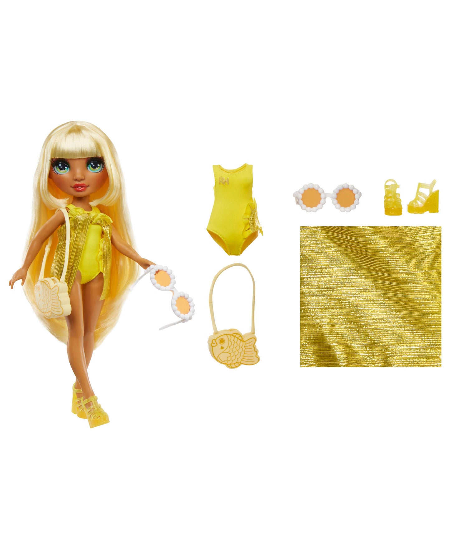 Rainbow High Swim and Style Fashion Doll - Sunny with Versatile Accessories