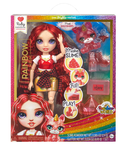 Rainbow High Classic Fashion Doll - Ruby Anderson with Slime Kit and Magical Pet