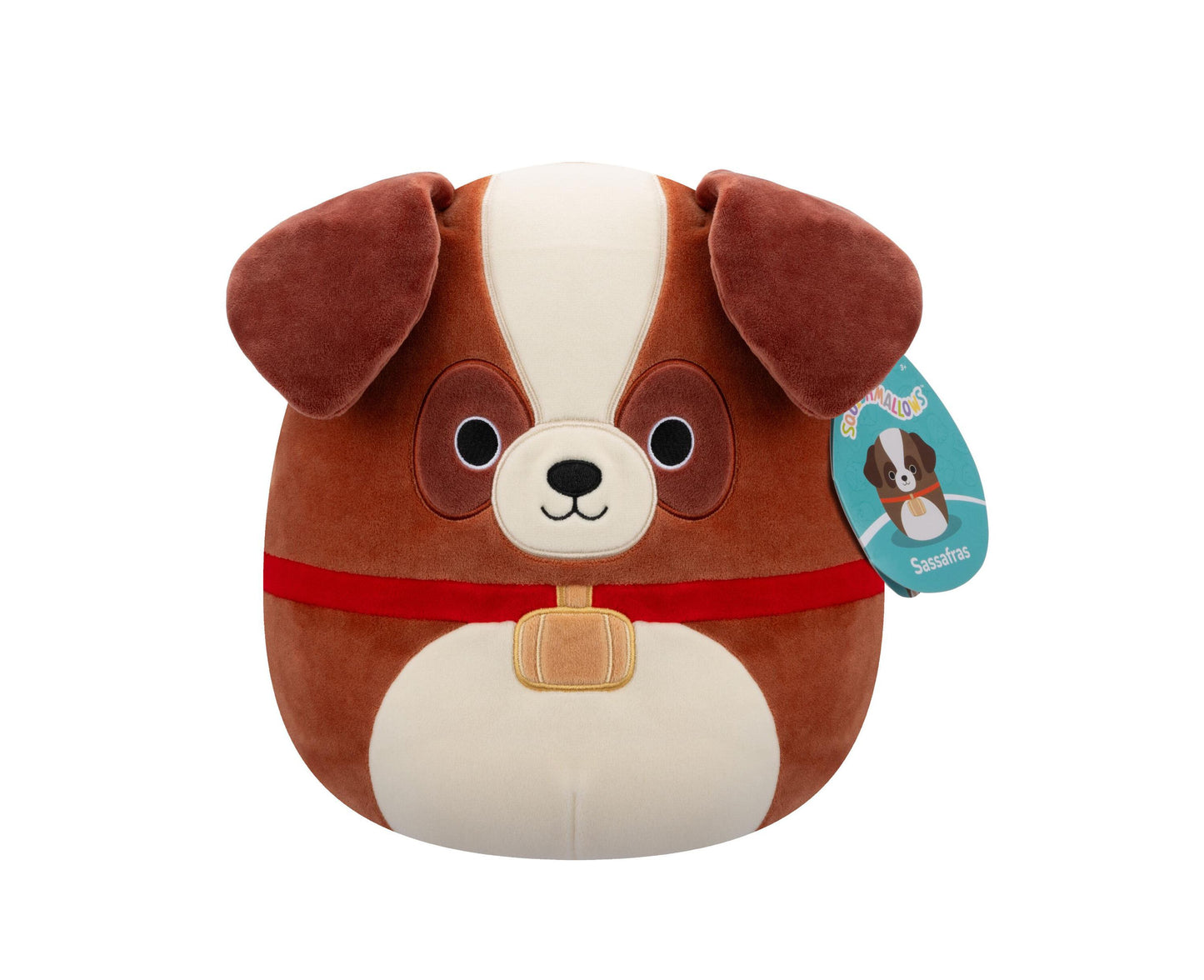 Squishmallows 8 inch Sassafras St. Bernard Plush with Neck Barrel